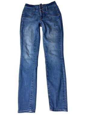 Refuge Womens Blue Denim Jeans Straight Leg Cotton Blend Size 2